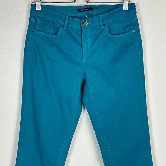 Elie Tahari Zipper Ankle Teal Skinny Jeans 8 - Picture 2 of 8